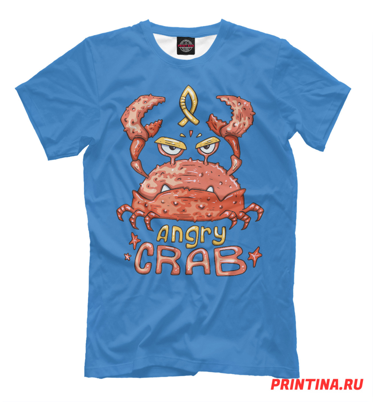 Мужская Футболка Hungry crab, артикул: POD-147981-fut-2