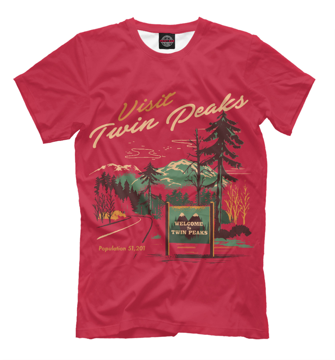 Мужская Футболка Visit Twin Peaks, артикул: TPS-410479-fut-2