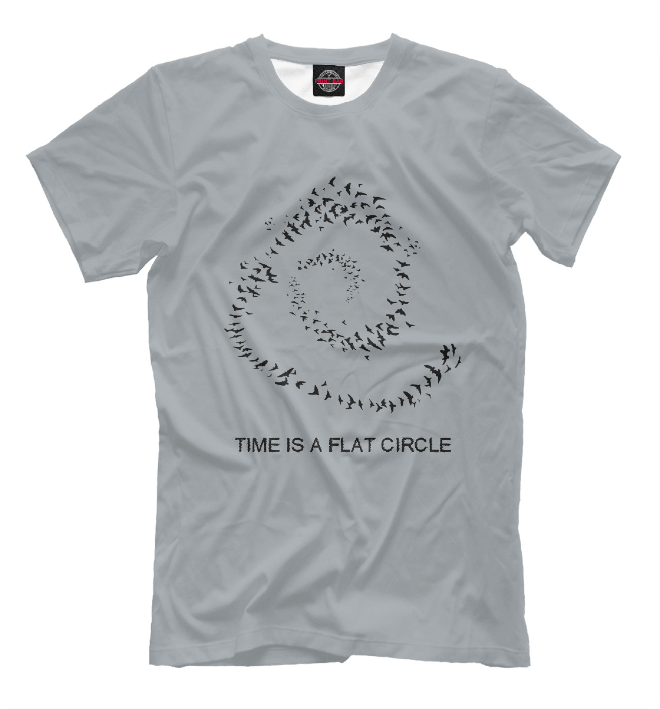 Мужская Футболка Time is a flat circle, артикул: NAS-854695-fut-2