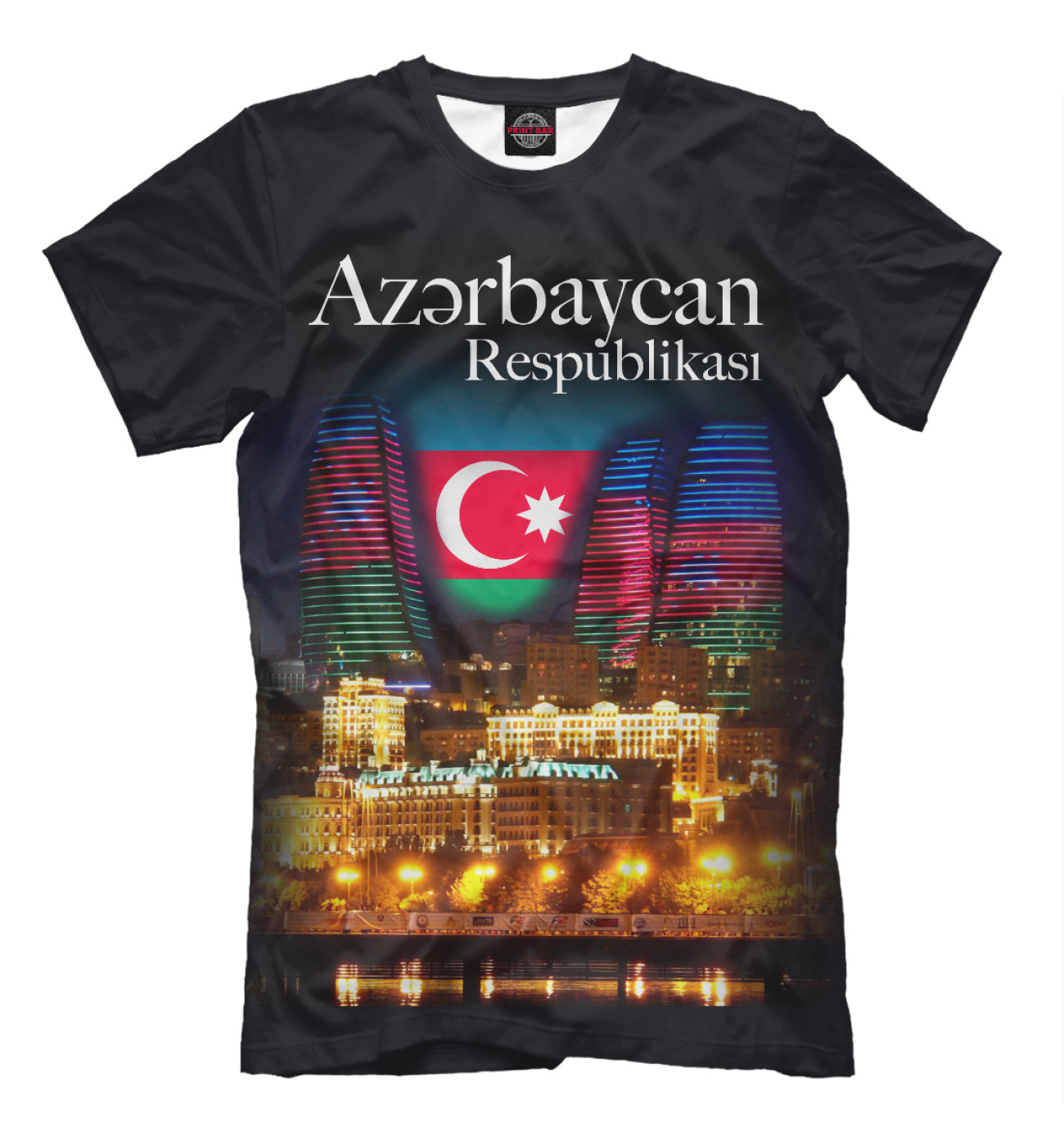 Мужская Футболка Азербайджанская Республика, артикул: AZR-305341-fut-2