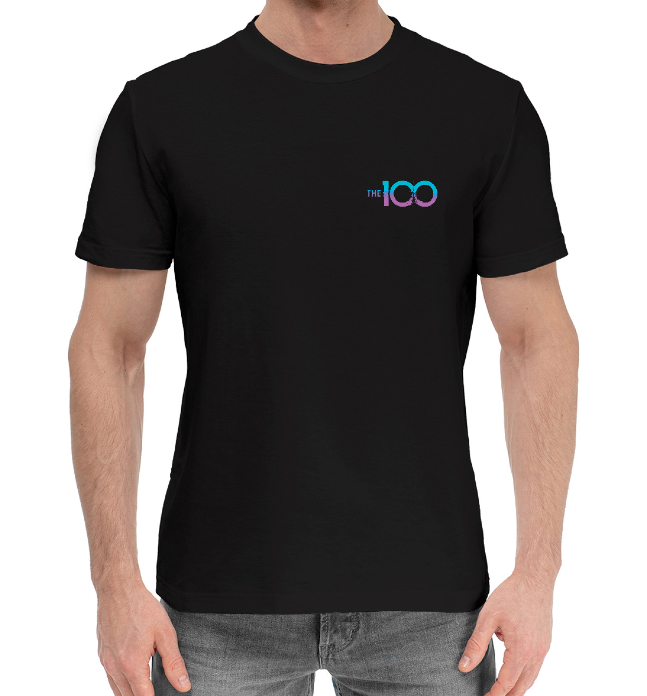 Мужская Хлопковая футболка Сотня, артикул: STA-103140-hfu-2