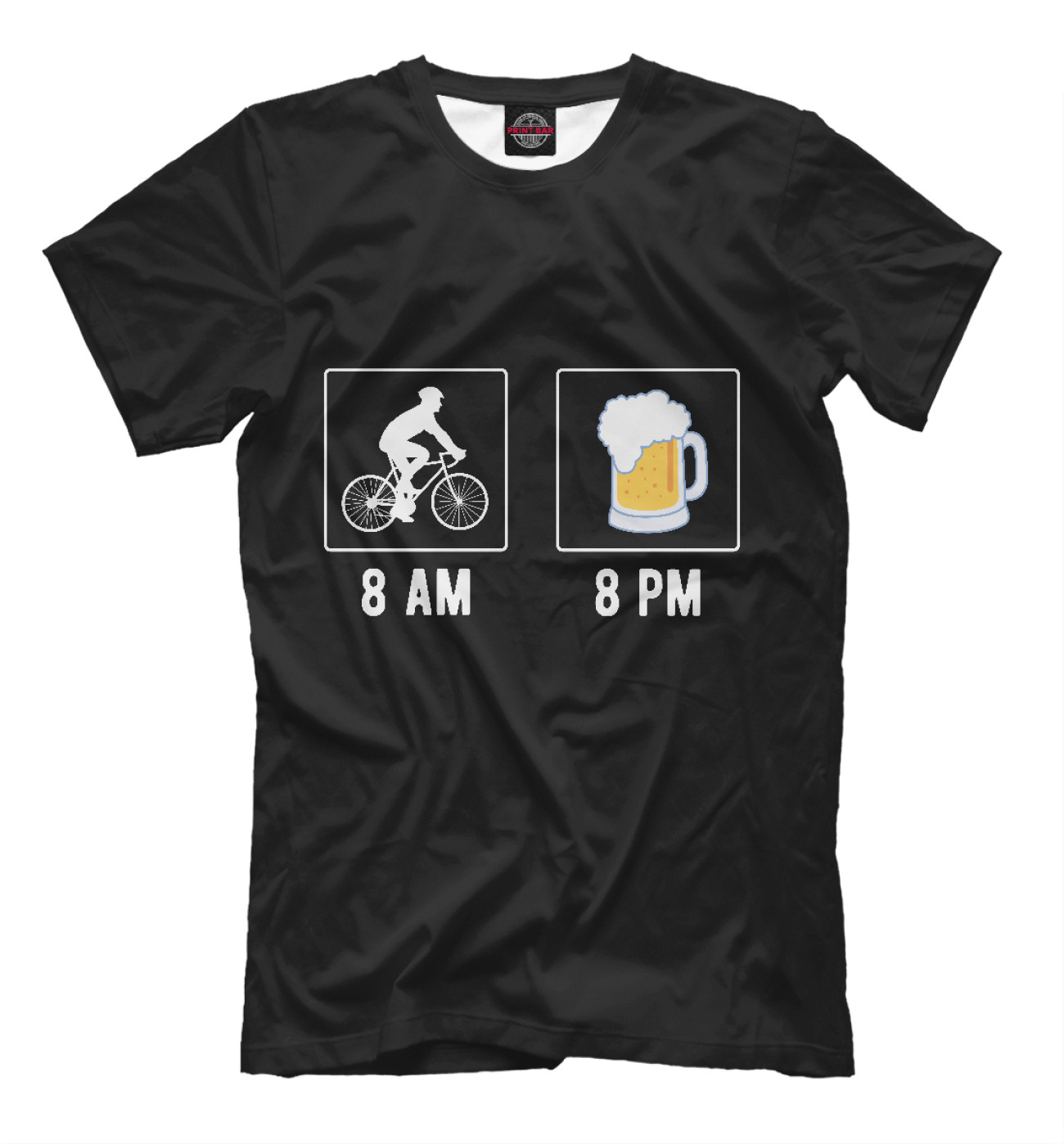 Мужская Футболка Утром - велосипед, вечером - по пиву!, артикул: OTR-529176-fut-2