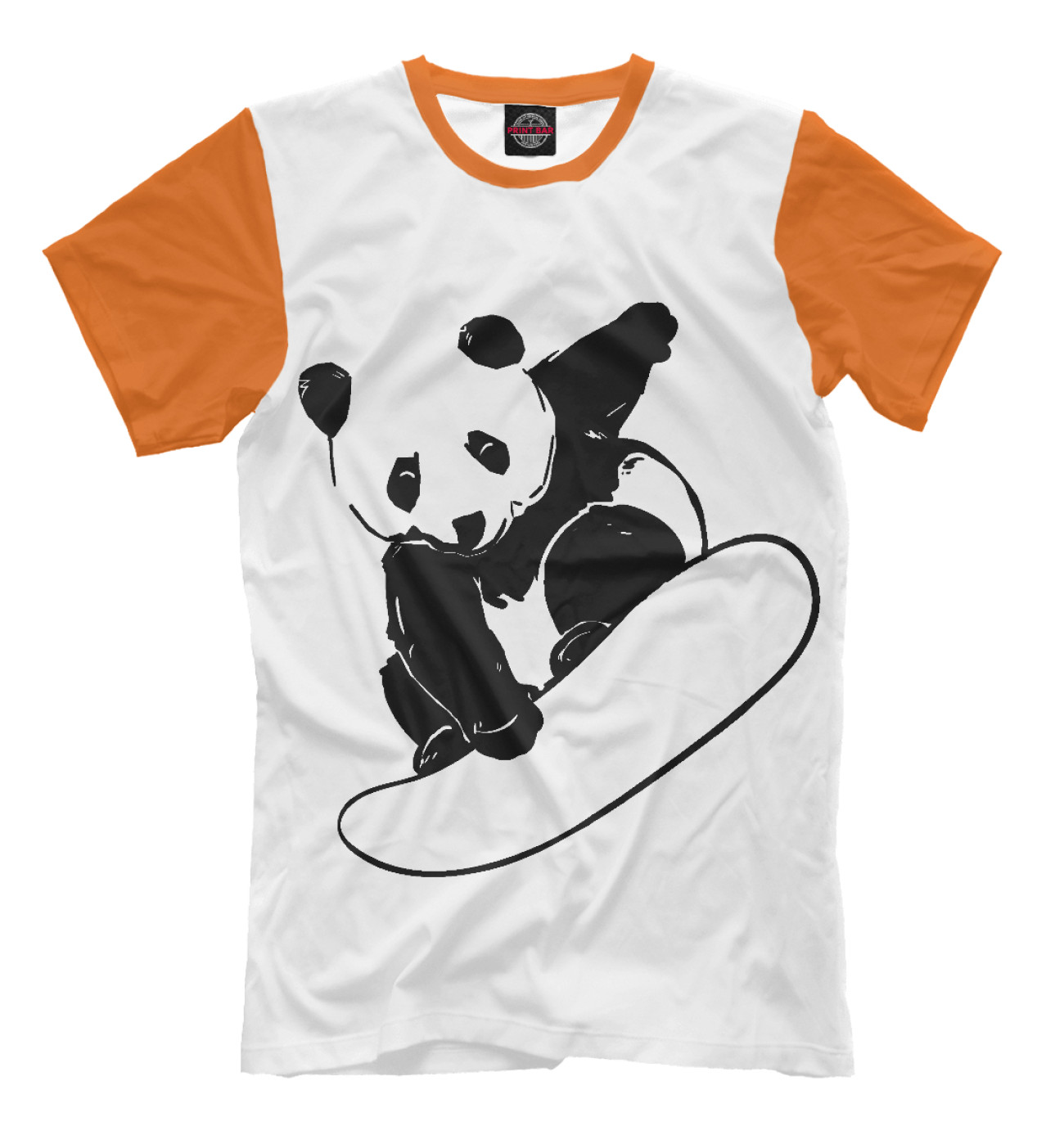 Мужская Футболка Panda Snowboarder, артикул: SNW-693713-fut-2