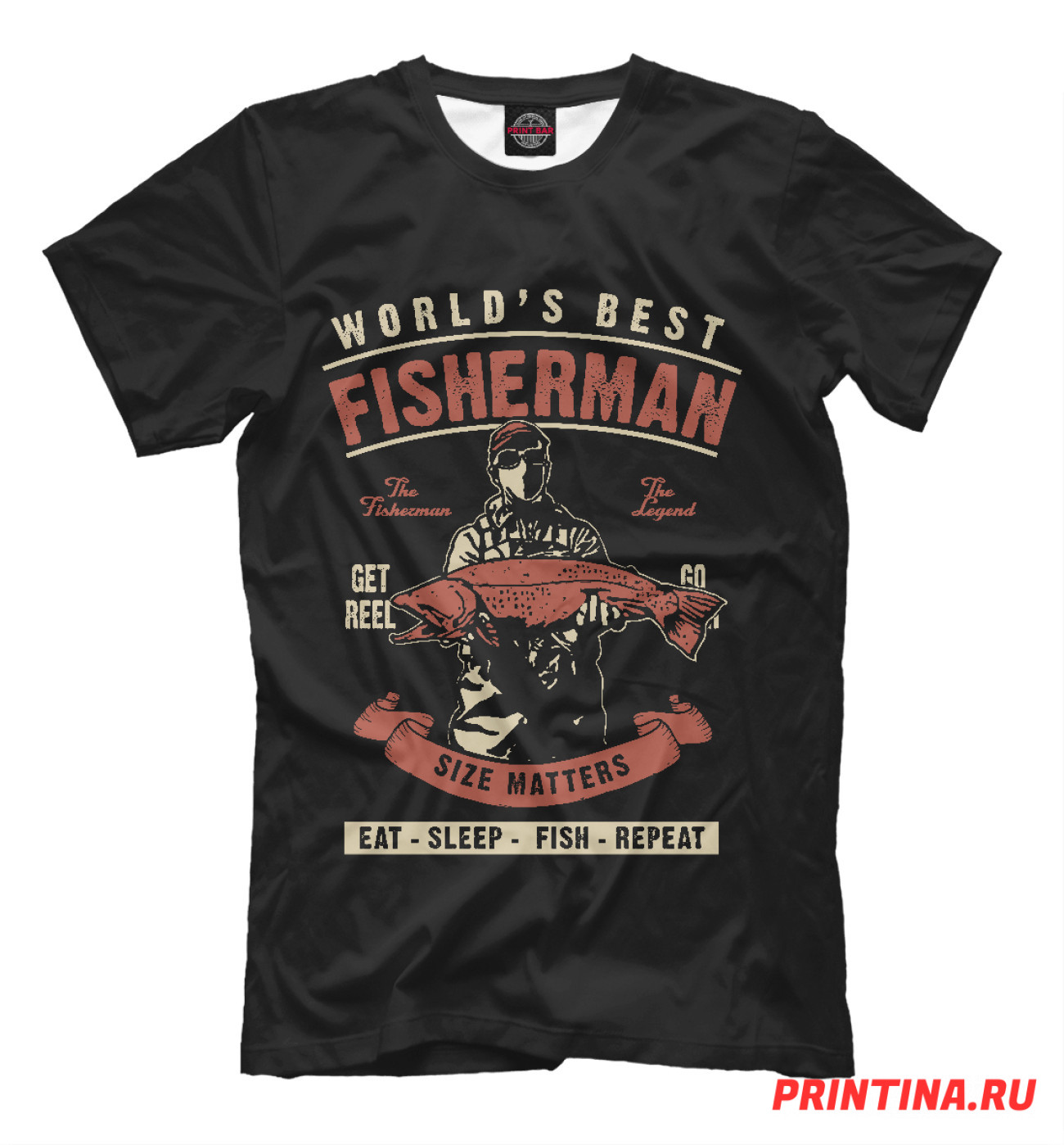 Мужская Футболка Лучший в мире рыбак, артикул: FSH-836869-fut-2