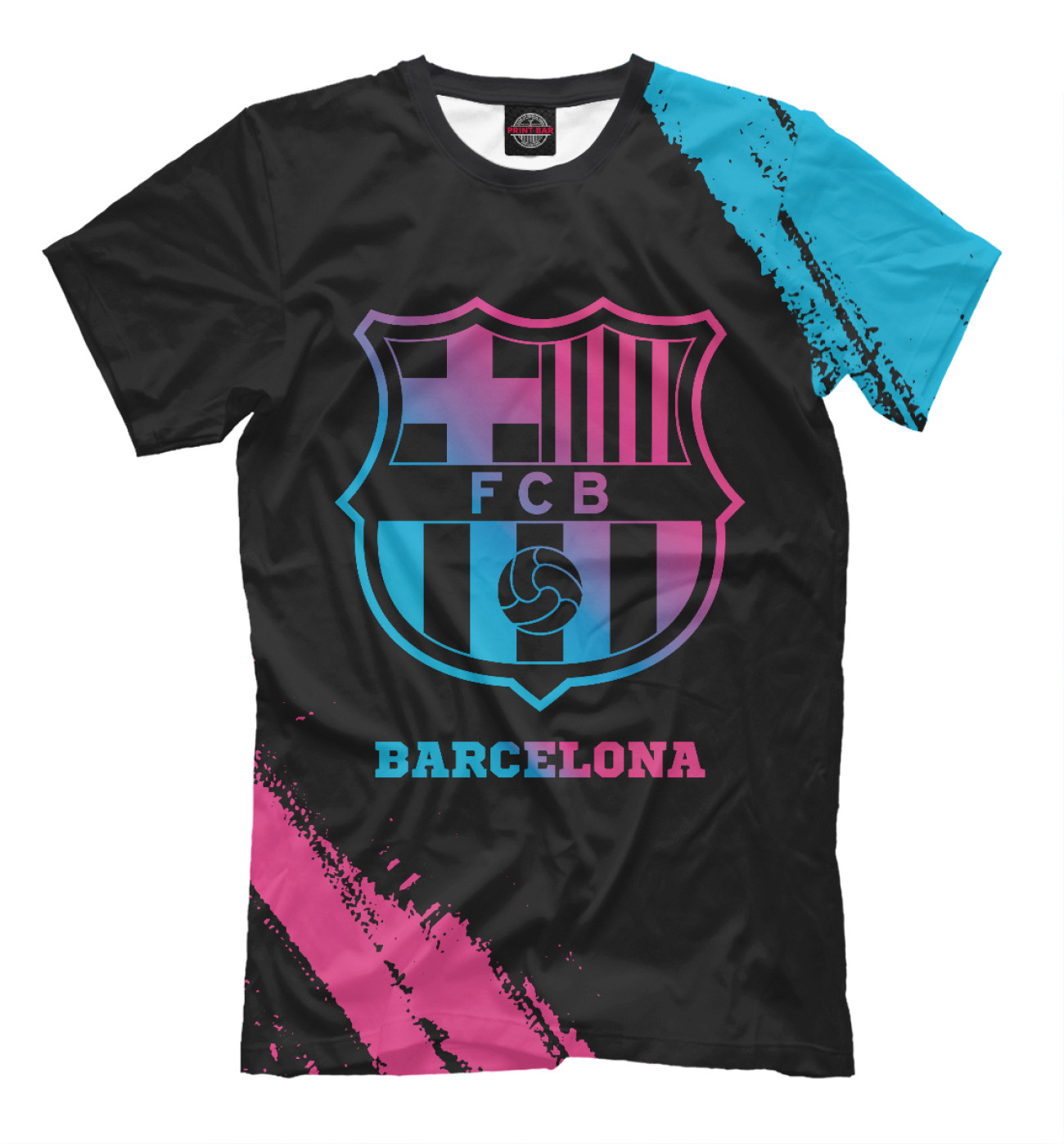 Мужская Футболка Barcelona Neon Gradient, артикул: BAR-831896-fut-2
