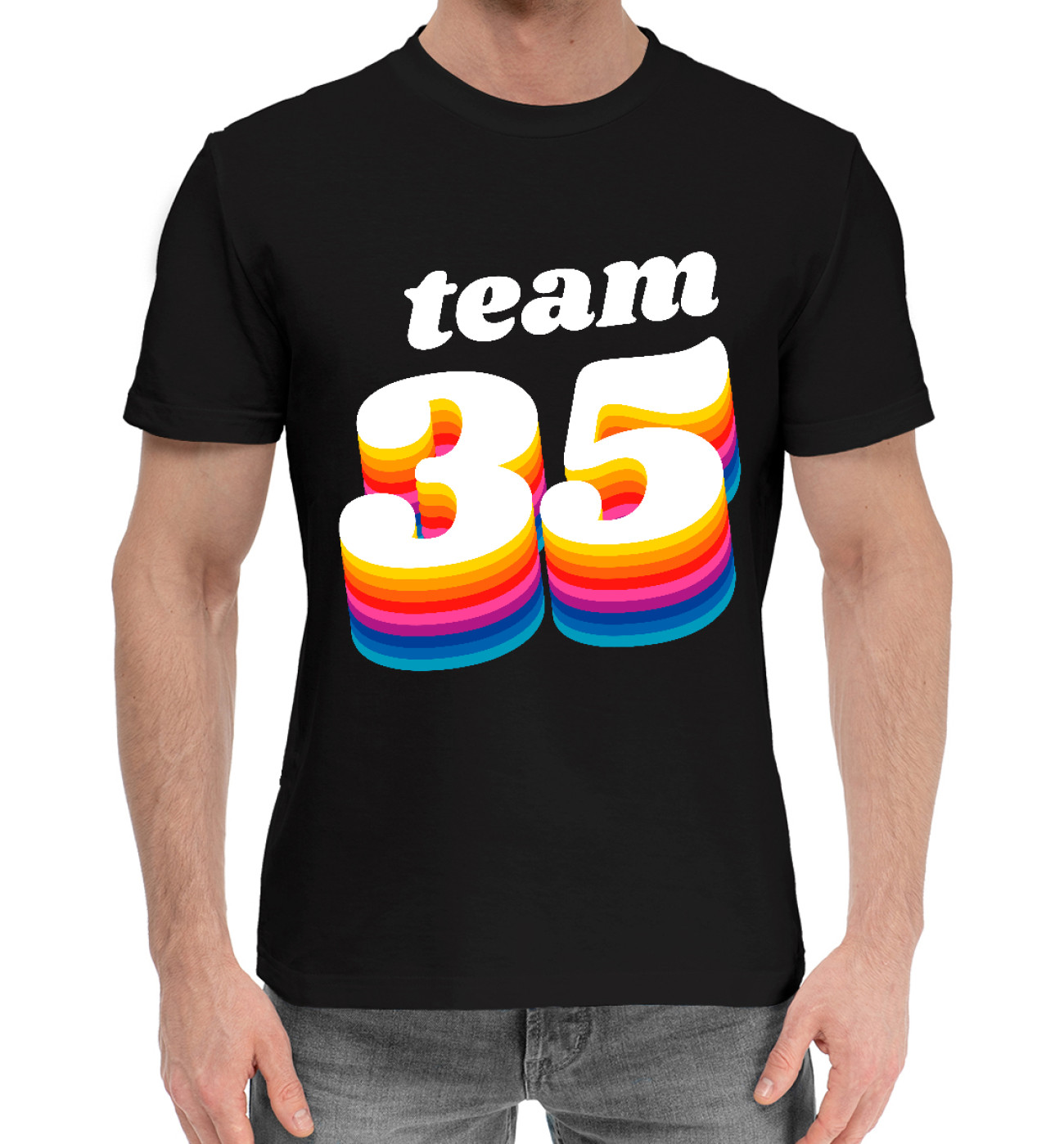Мужская Хлопковая футболка 35, артикул: TTV-717741-hfu-2