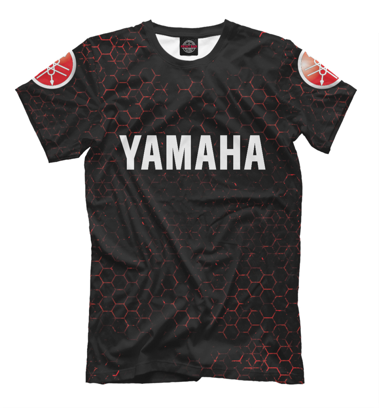 Мужская Футболка Yamaha - Honeycomb (Sleeves), артикул: YAM-694198-fut-2