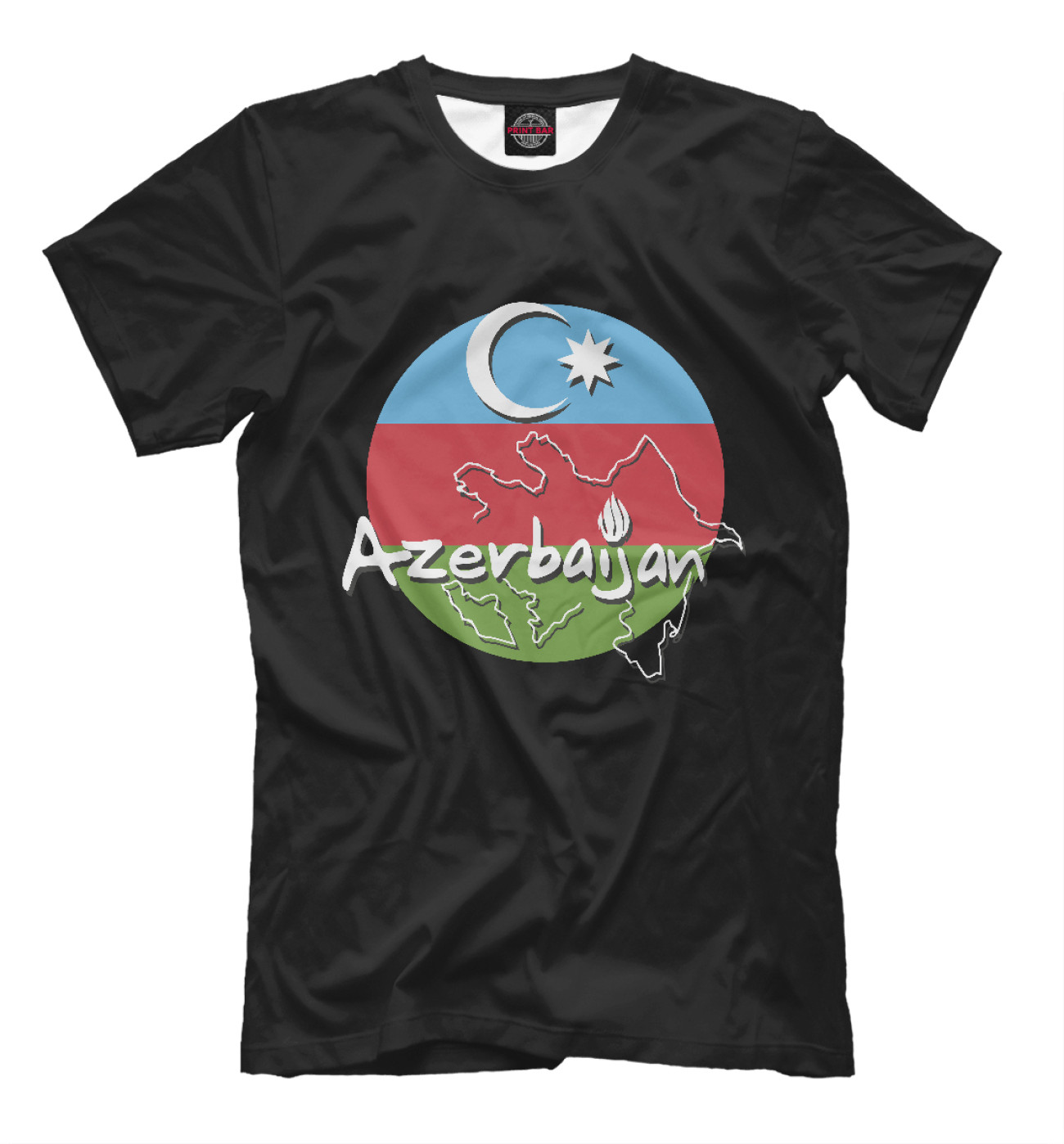 Мужская Футболка Азербайджан, артикул: AZR-597380-fut-2