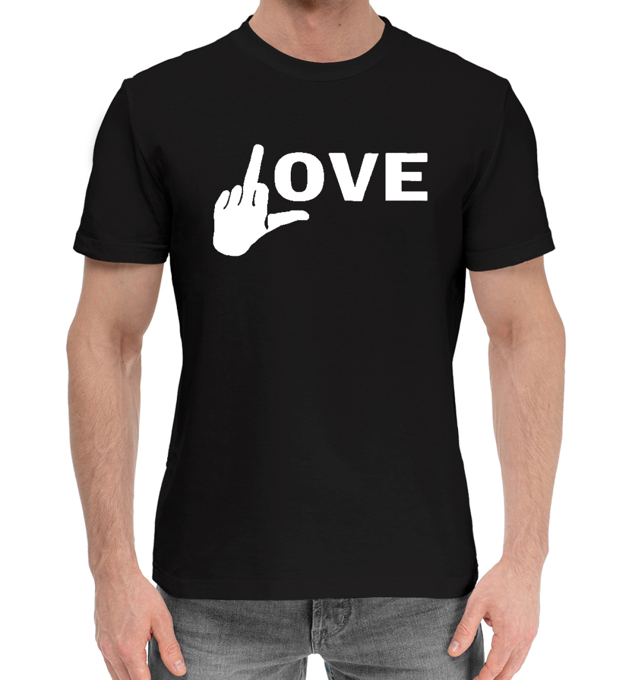 Мужская Хлопковая футболка Love (fuck), артикул: NDP-890146-hfu-2