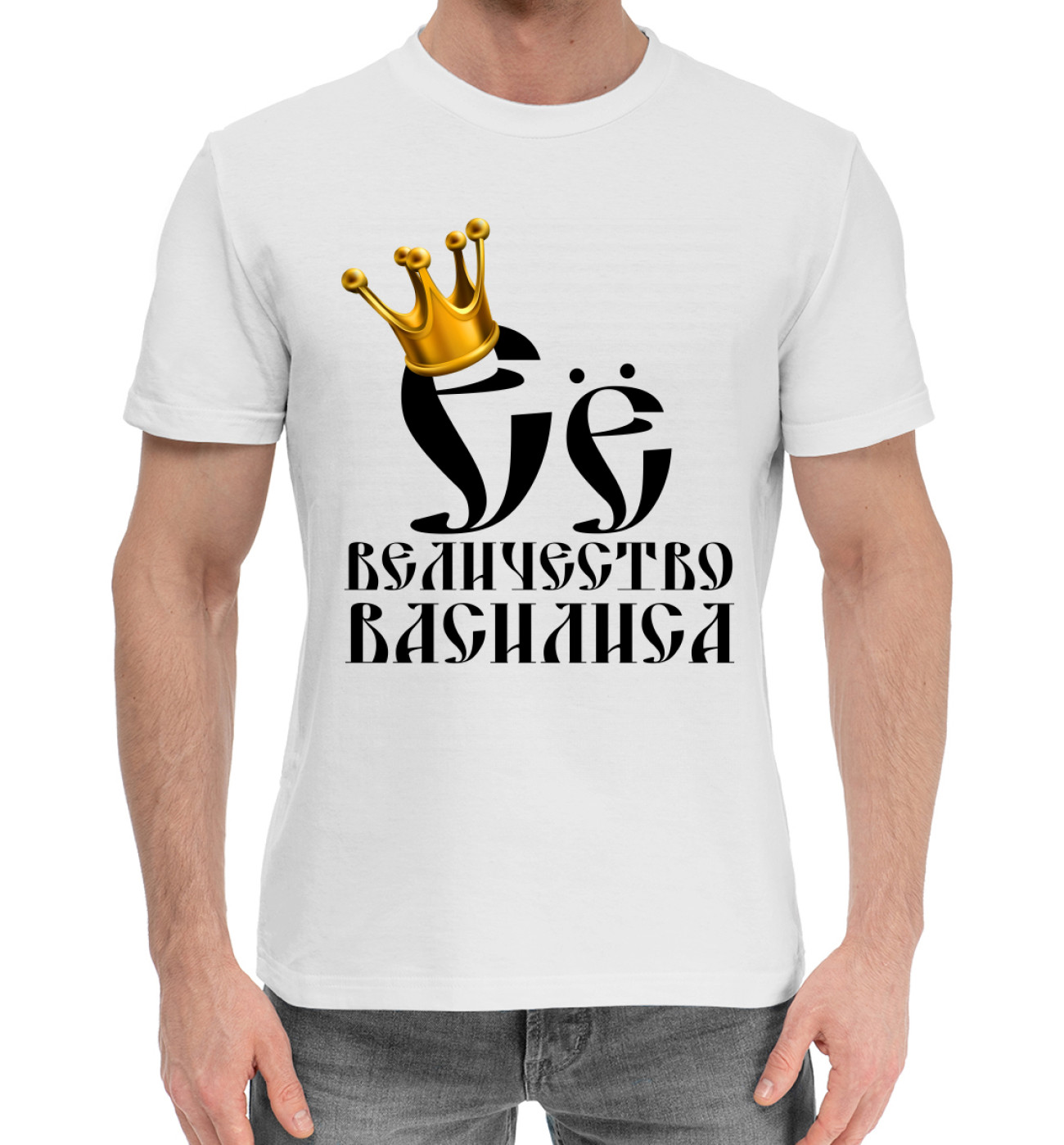 Мужская Хлопковая футболка Её величество Василиса, артикул: VSS-460107-hfu-2